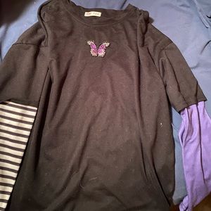 Cute Romwe Butterfly Longsleeve
